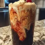 Cherry Almond Cold Brew with Vanilla Bean Cream