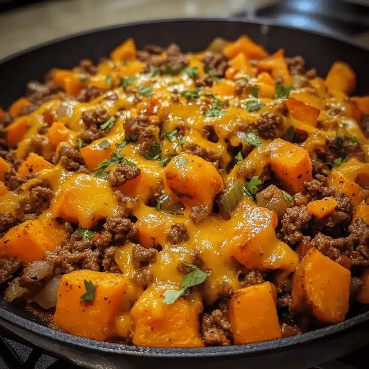 Ground Beef and Sweet Potato Skillet