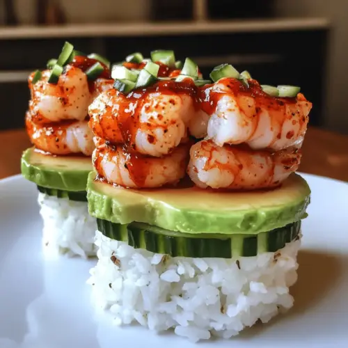 Spicy Shrimp Sushi Stacks