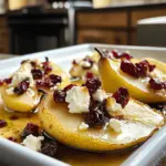 Baked Pears Feta Honey Cranberries