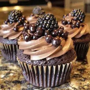 Dark Chocolate Blackberry Cupcakes