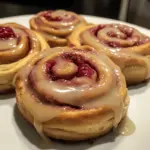 Raspberry Cinnamon Rolls with Lemon Glaze