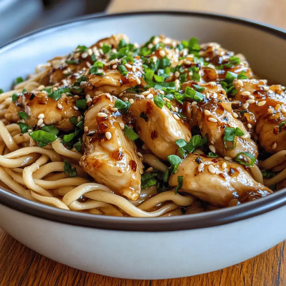 Sticky Garlic Chicken Noodles
