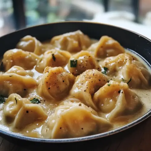Dumpling Bake Crispy, Creamy, One-Pan Dinner