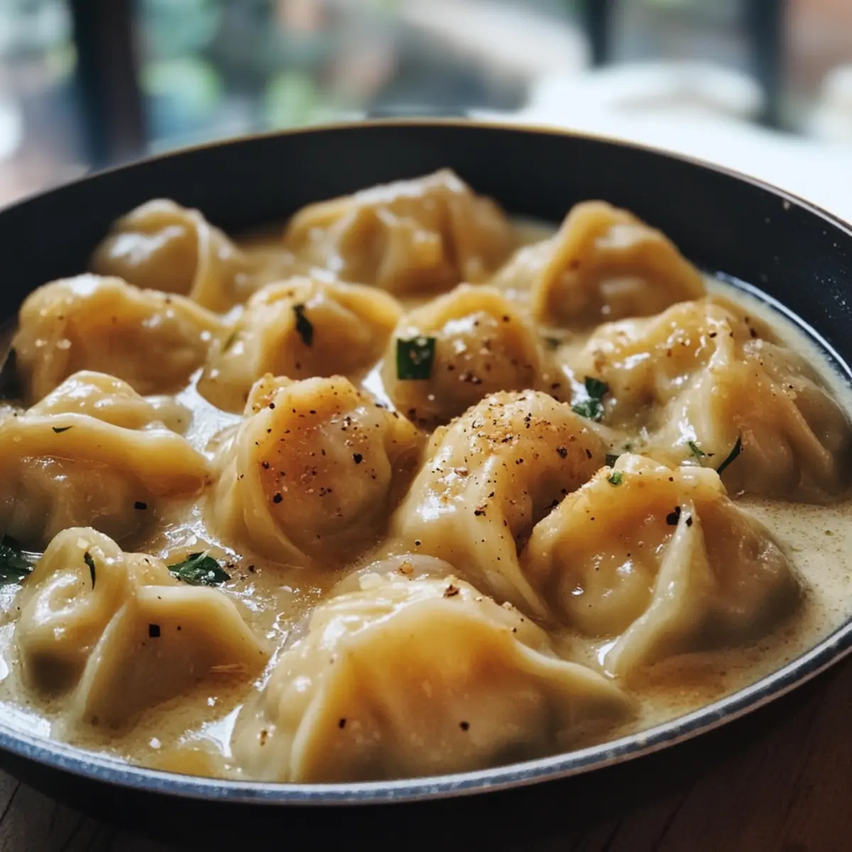 Dumpling Bake Crispy, Creamy, One-Pan Dinner