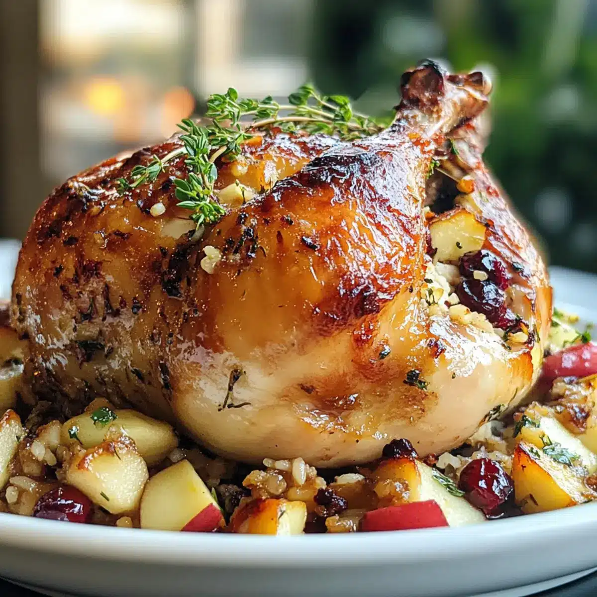 Cornish Hens with Apple-Cranberry Rice Stuffing