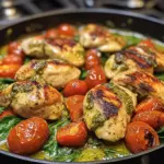 Creamy Pesto Chicken with Roasted Tomatoes