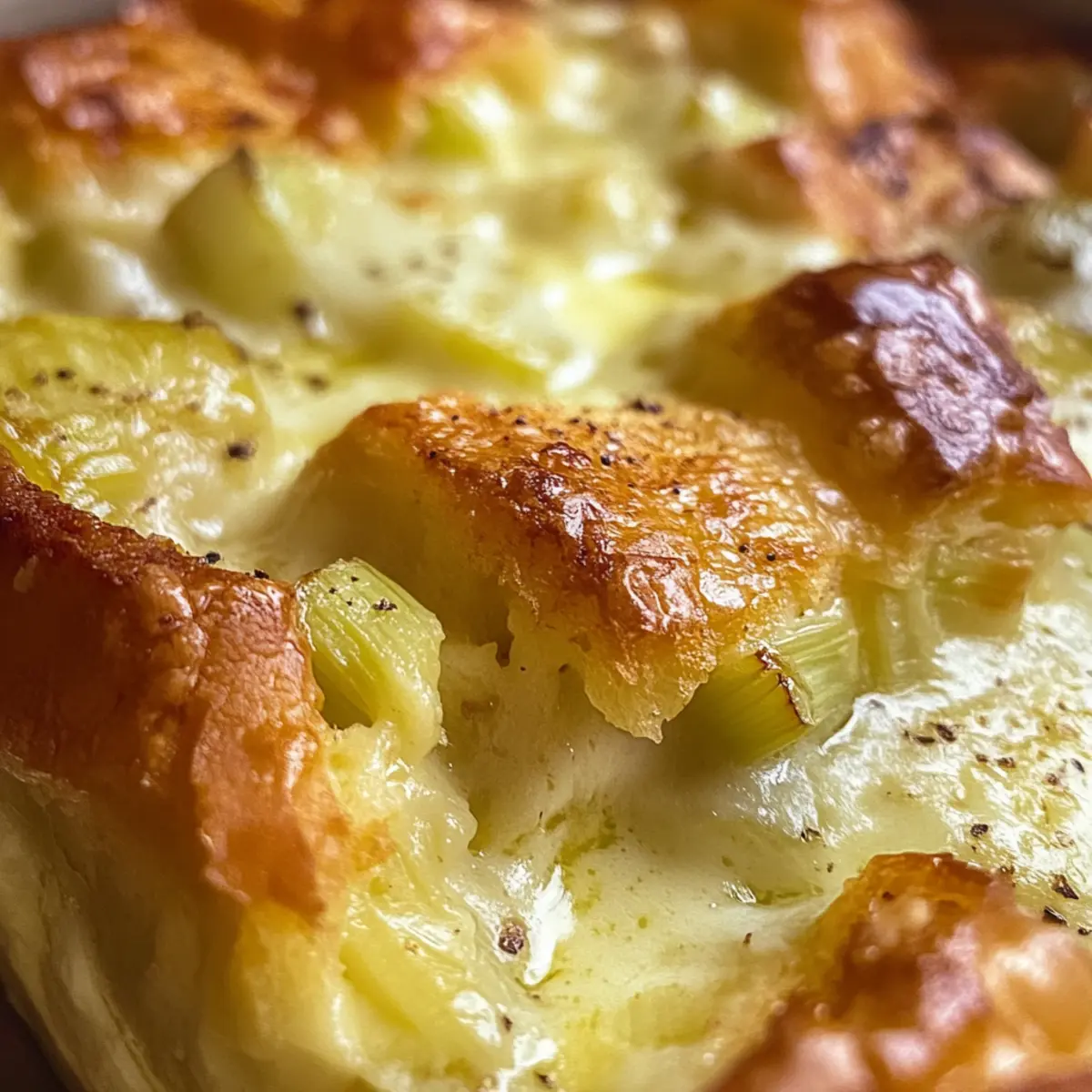 Savory Leek and Gruyère Bread Pudding
