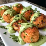 Salmon Balls with Creamy Avocado Sauce