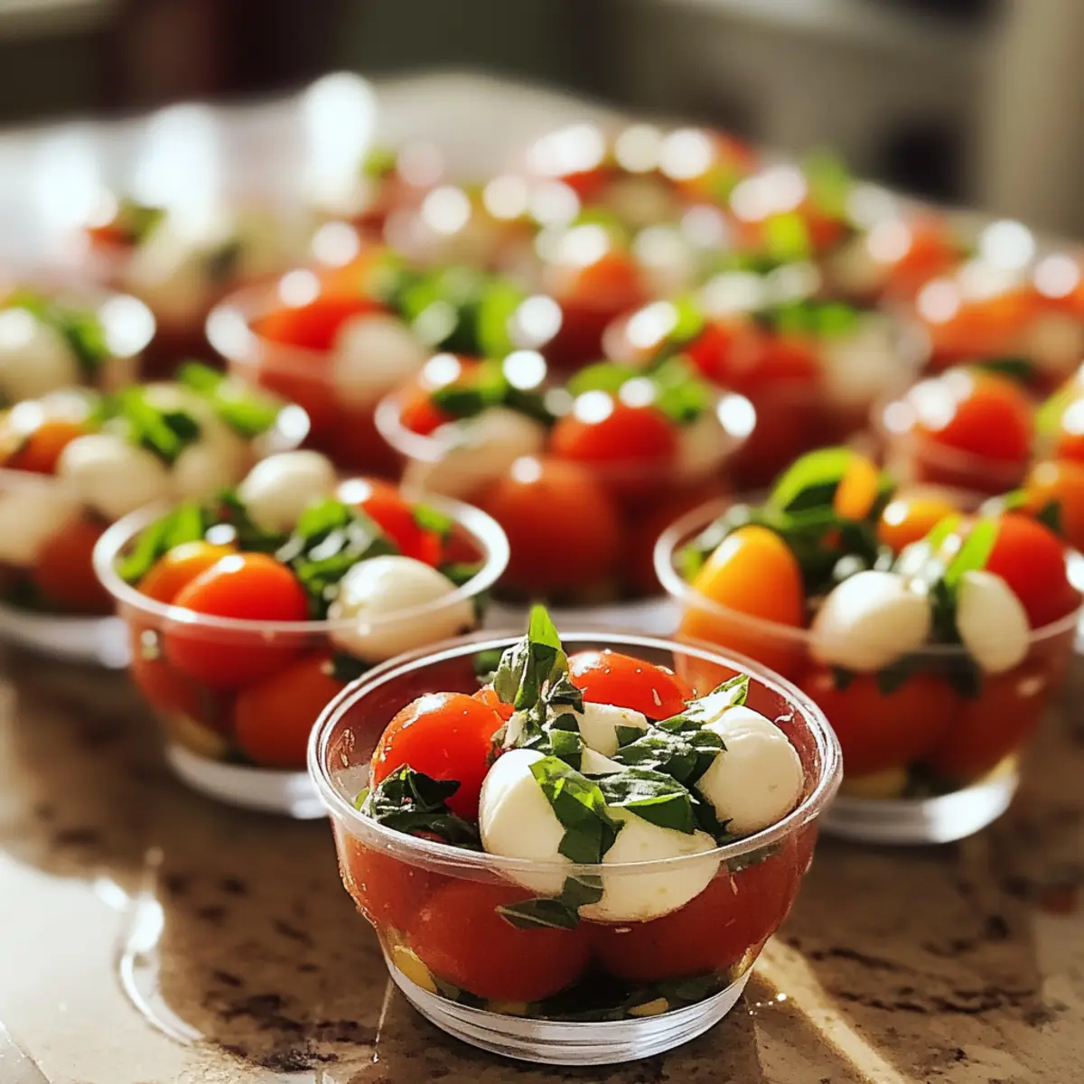 Christmas Mini Caprese Salad Cups