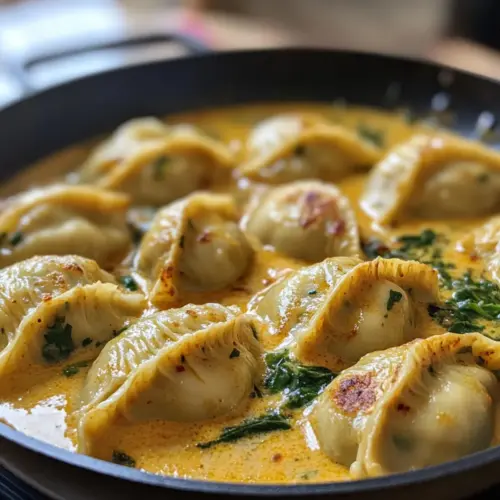 Baked Potstickers with Thai Curry Sauce