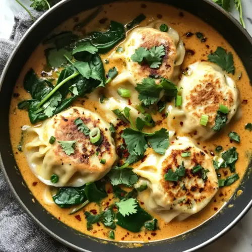 Baked Potstickers with Thai Curry Sauce