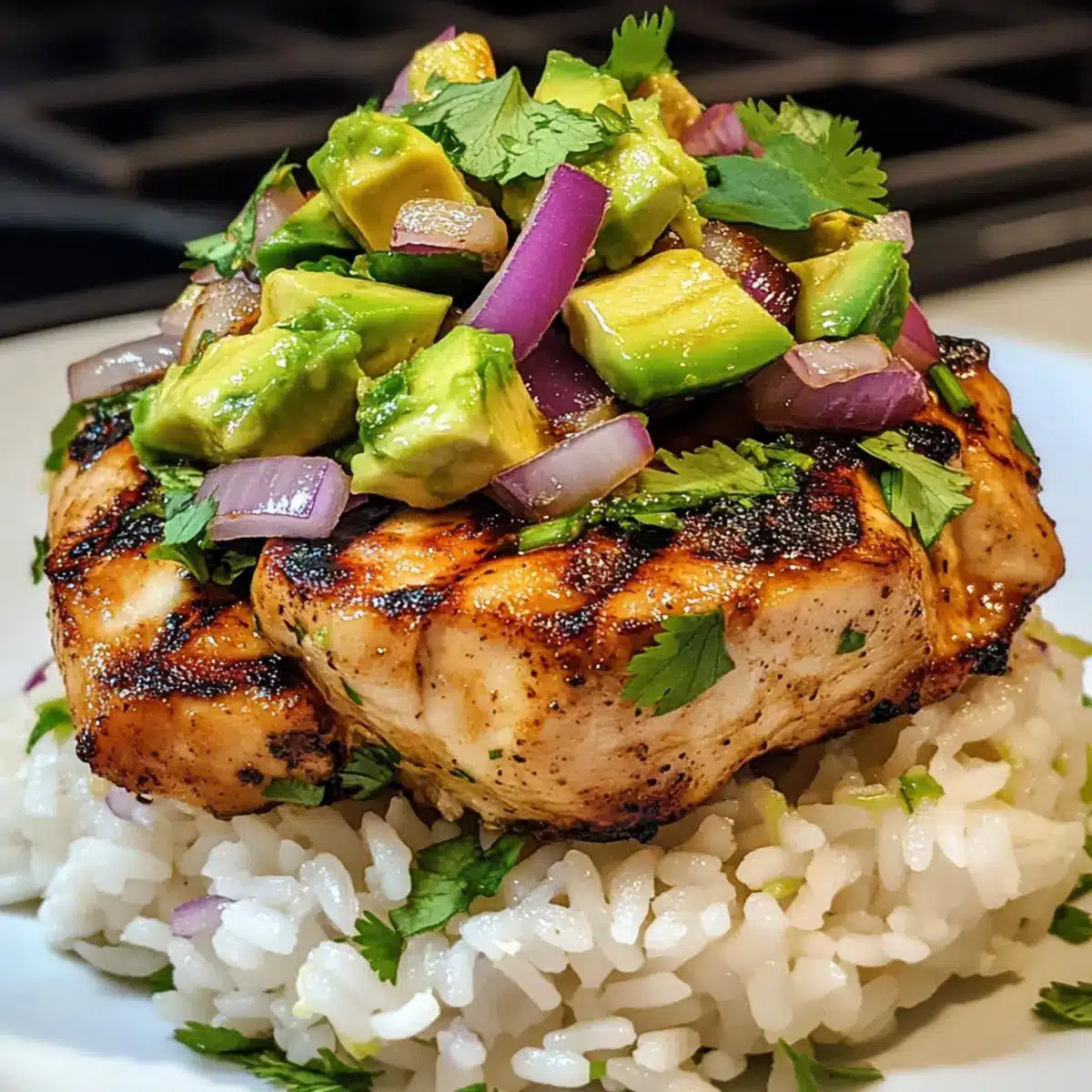 Honey Lime Chicken & Avocado Rice Stack