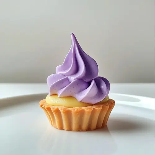 Mini Lemon Tart with Lilac Meringue