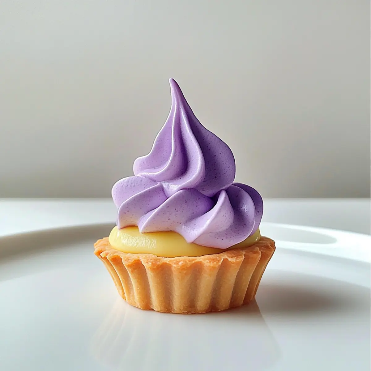 Mini Lemon Tart with Lilac Meringue