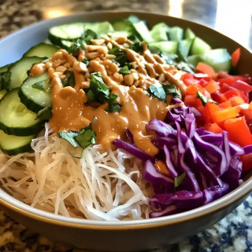 Spring Roll Salad with Peanut Sauce