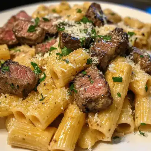 Garlic Butter Steak Rigatoni